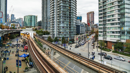 Vancouver, British Columbia CANADA - 05 October 2019: Expo Line Skytrain.のeditorial素材