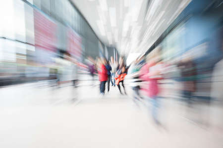 Busy modern business center. People rush motionの写真素材