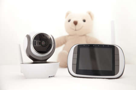 closeup baby monitor for security of the babyの写真素材