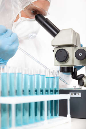 A Doctor makes a laboratory research for the finding vaccineの写真素材