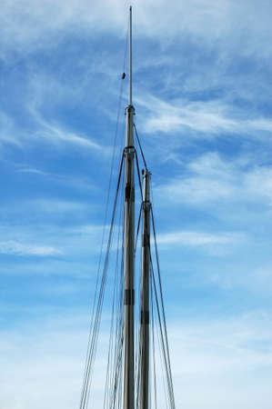 Mast of a beautiful big yachtの写真素材