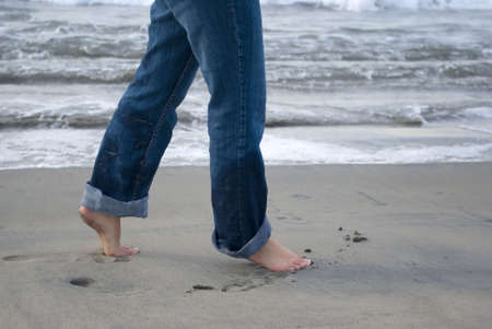 Feet at the beachの写真素材