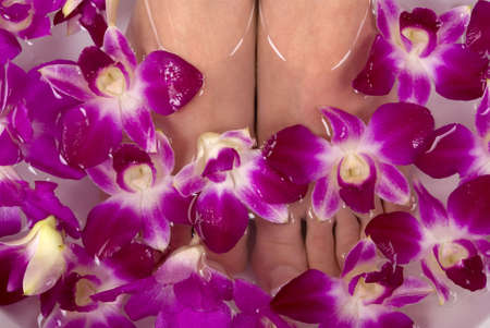  Luxurious spa treatment with orchidsの写真素材