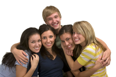 Diverse group of happy friendsの写真素材