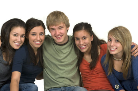 Diverse group of happy friends
