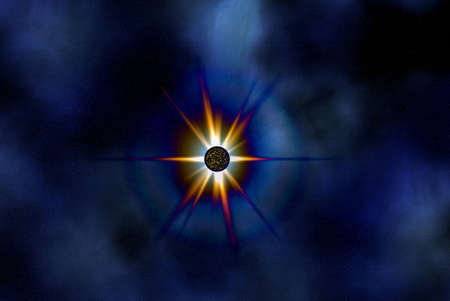Rendered space with stars 