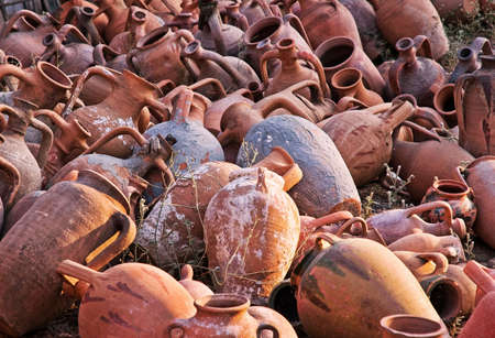 Antique olive oil jugs from Ottoman Empireの写真素材