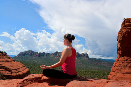 Yoga in beautiful Sedona Arizonaの写真素材