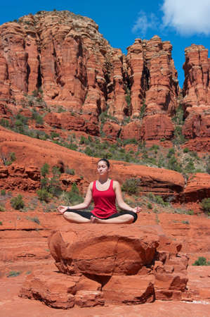 Meditation in Sedona Arizonaの写真素材