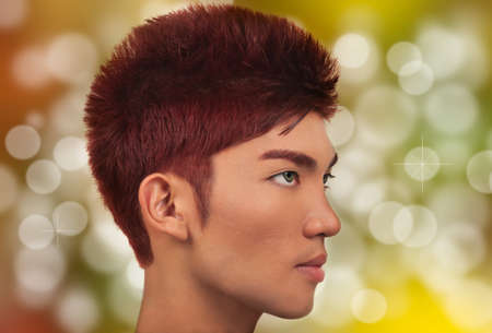 Man with a beautiful haircutの写真素材