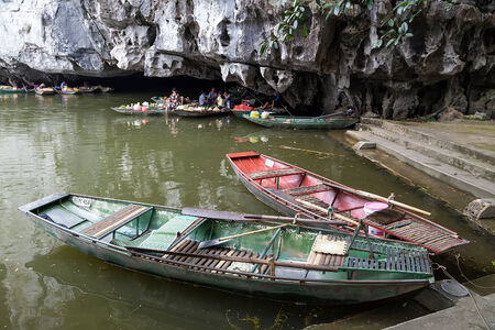 NAMDINH, VIETNAM - MAY 12  Fishermen work in the fishing village of Gia Vien, Ninh Binh, Vietnam on 12 May, 2013  Gia Vien is a district in Ninh Binh in northern Vietnam  のeditorial素材