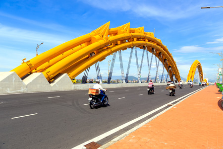 DANANG CITY, VIETNAM - April, 30, 2014 - The Dragon Bridge that recently wins Engineering Exellence Award  EEA  in the USA のeditorial素材