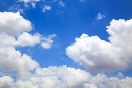 blue sky background with white clouds の写真素材