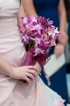 holding the bouquetの写真素材