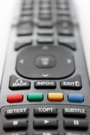 The remote control unit. Focus on color buttonsの写真素材