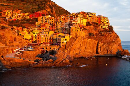 Sunset in Manarollaの写真素材