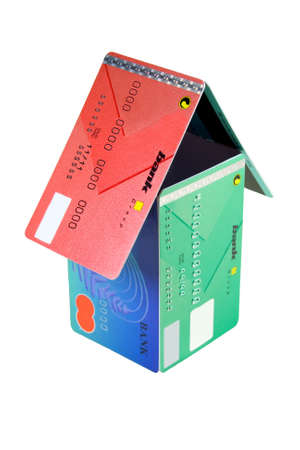 Bank card's house.の写真素材