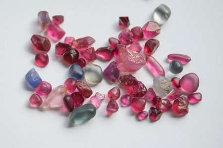 spinel gemstones on white background