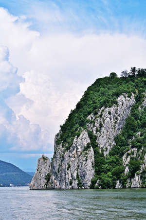 Iron Gates Gorge on the Danube in Romaniaの写真素材
