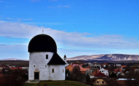 Famous round church of Osku, Hungary on an early spring day, horizontalの写真素材