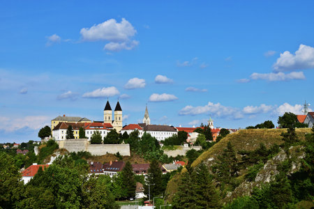 View of Veszprem castle hill from the viaductのeditorial素材