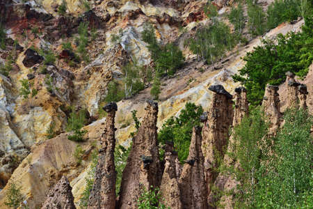 Devil`s Town is a peculiar rock formation located in south Serbiaの写真素材