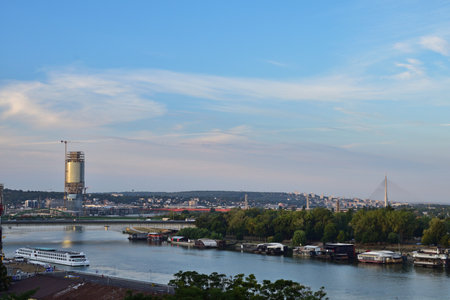 Scenic view of Belgrade, Serbia from Kalemegdan fortress on a summer morningのeditorial素材