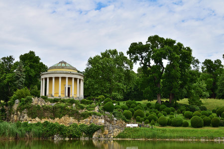 Esterhazy palace park in Eisenstadt, Austriaの写真素材