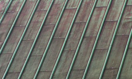 Oxidized green copper roofの写真素材