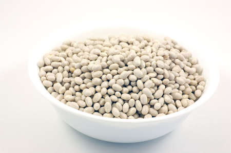 Bowl of Navy Pea Beans Uncookedの写真素材