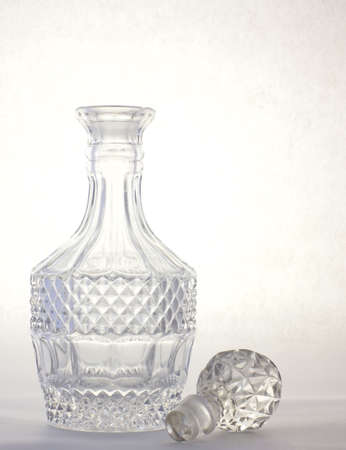 Heavy leaded crystal decanter for storing fine brandy.の写真素材