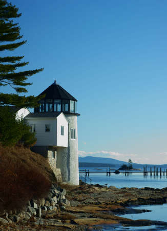 Unknown lighthouse on the coast of Maine. の写真素材