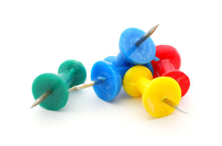 Five very useful sharp plastic office pins. 