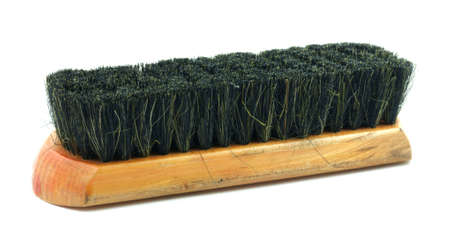 Old wood handle horse hair shoe shine brush.の写真素材