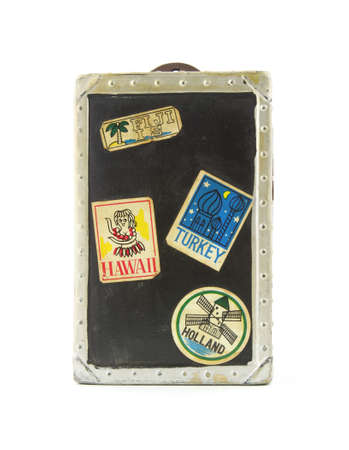 Vintage toy travel trunk bank の写真素材