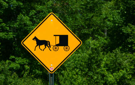 Rural horse and buggy signの写真素材