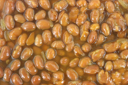 Close view of baked beansの写真素材