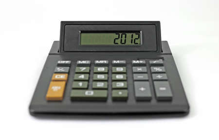 Electronic calculator with the year 2012 on the displayの写真素材