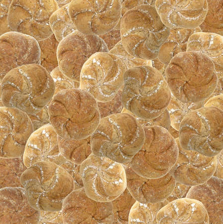An assortment of freshly baked whole wheat rolls の写真素材