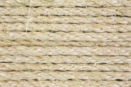 Close view of several rows of sisal rope 