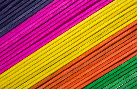A group of colorful craft sticks at an angle.の写真素材