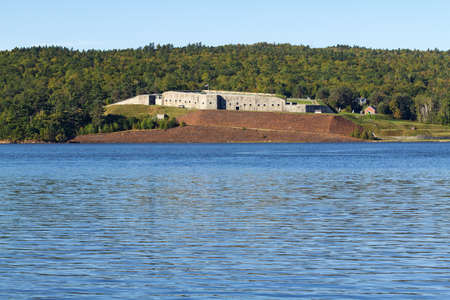 View of Fort Knox State Park in Prospect Maine from Bucksport, Maineのeditorial素材