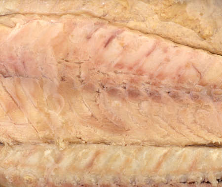 A very close view of skinless mackerel fillets.