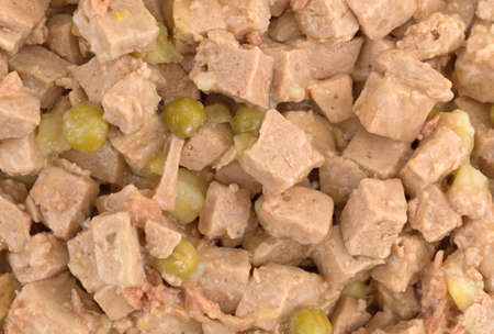 Close view of lamb and duck with vegetables gourmet dog food.の写真素材