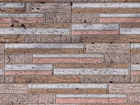 Old exterior siding with a retro look on an outside building in the early morning light.