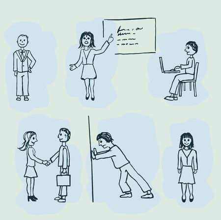 A collection of bussiness peopleのイラスト素材