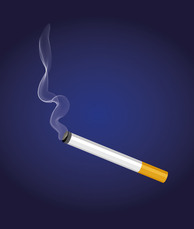 A cigarette with smokeのイラスト素材