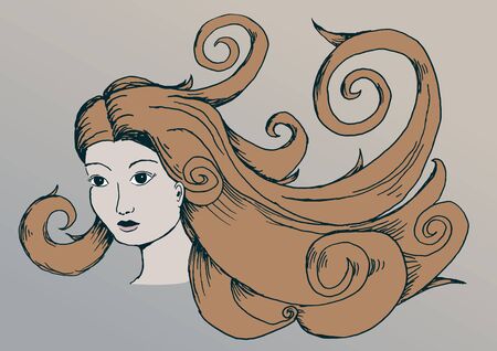 Portrait of a young woman.のイラスト素材