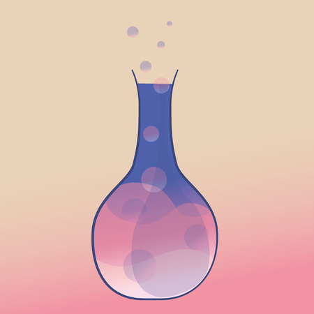 Erlenmeyer flask with chemicalのイラスト素材