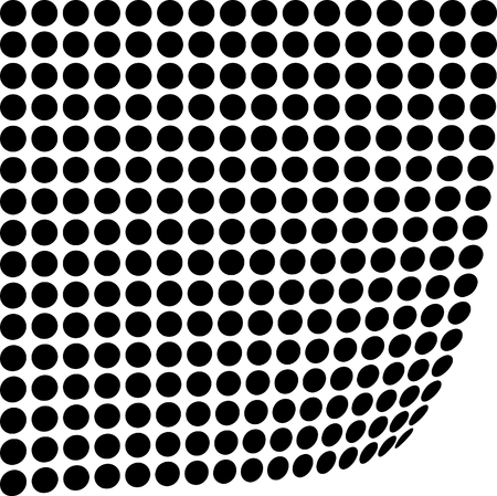Abstract circle pattern on black curvy illustration.のイラスト素材